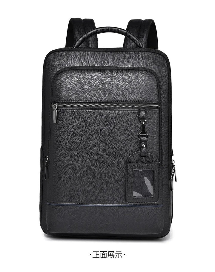 Vegan leather laptop backpack with a USB charging port - product photo 17
