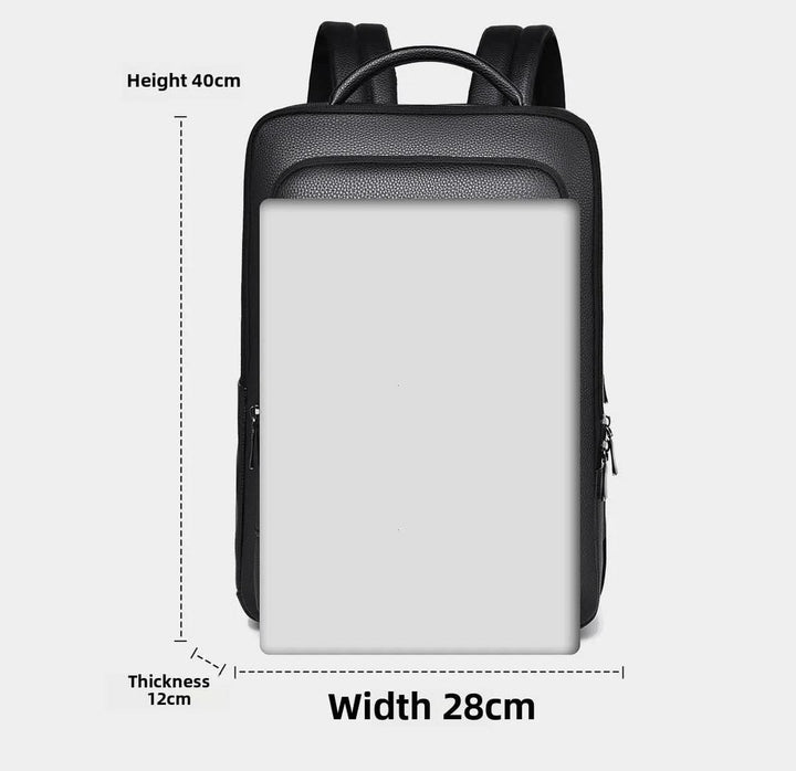 Vegan leather laptop backpack with a USB charging port - product photo 19