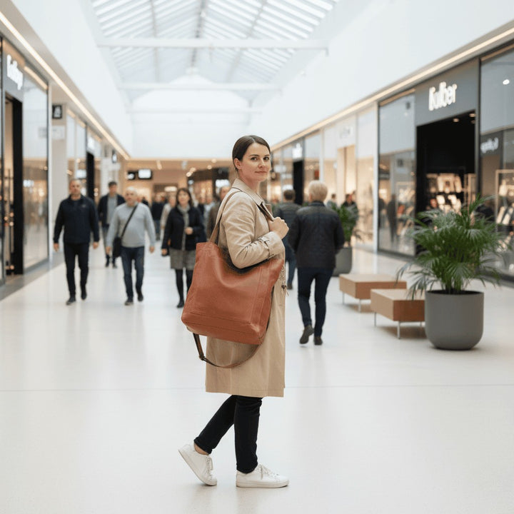 Structured vegan leather shoulder bag with a magnetic flap closure - product photo 2