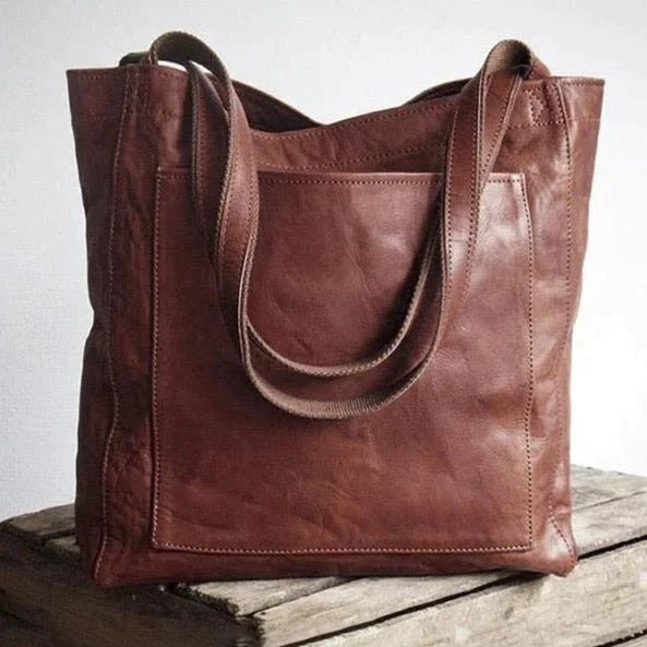 Structured vegan leather shoulder bag with a magnetic flap closure - product photo 4