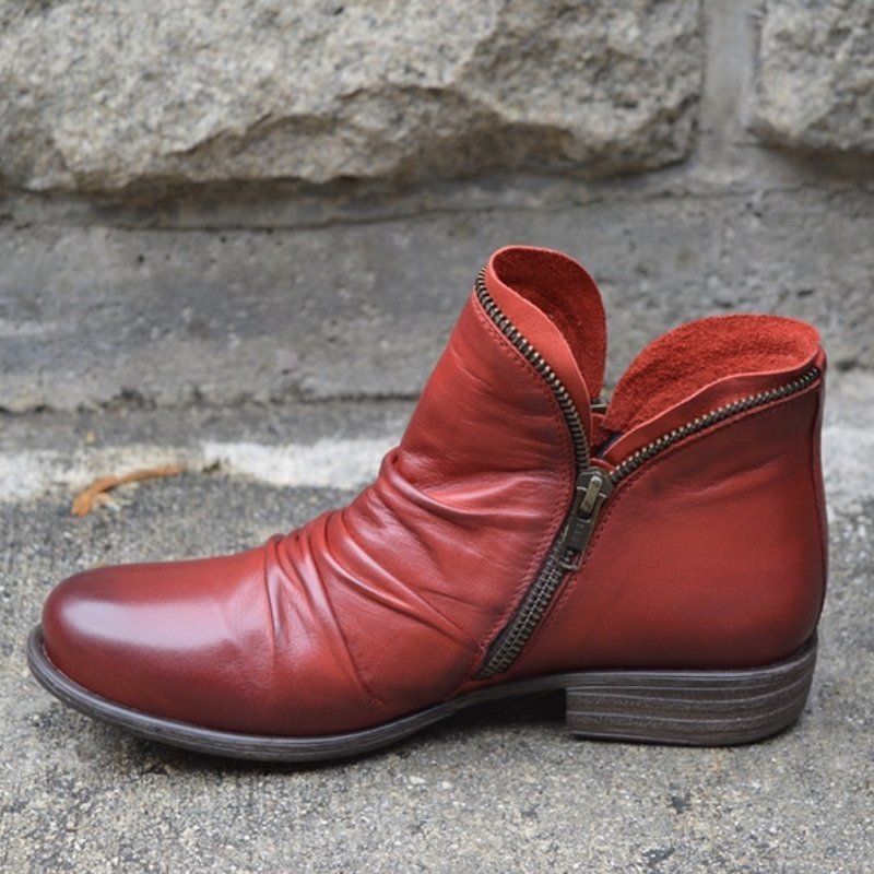 Zara | Women’s Autumn Leather Ankle Boots With Comfort Sole