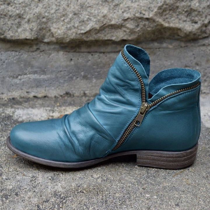 Zara | Women’s Autumn Leather Ankle Boots With Comfort Sole