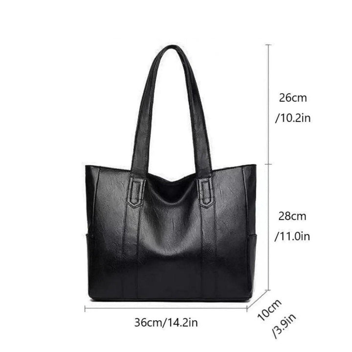 Vintage-style vegan leather shoulder bag with a zip closure - product photo 9