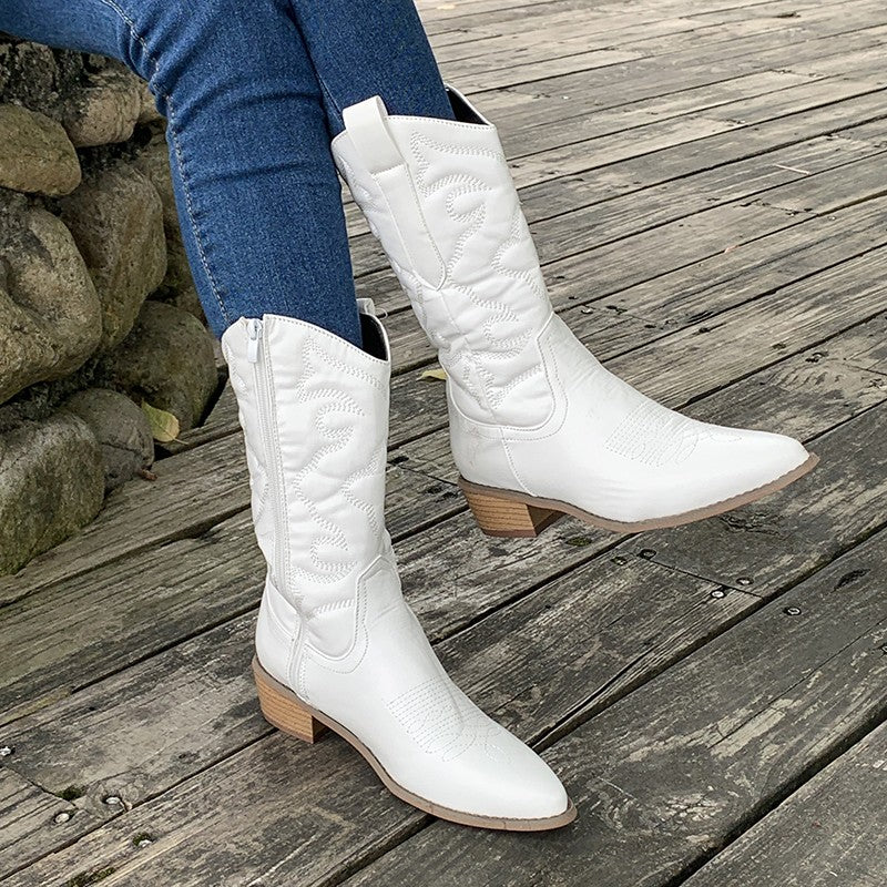 Luna | Western-Inspired Mid-Calf Boots With Modern Cowgirl Style