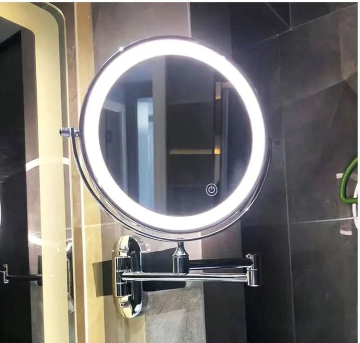 Wall-mounted LED magnifying mirror on an extending folding arm - product photo 5