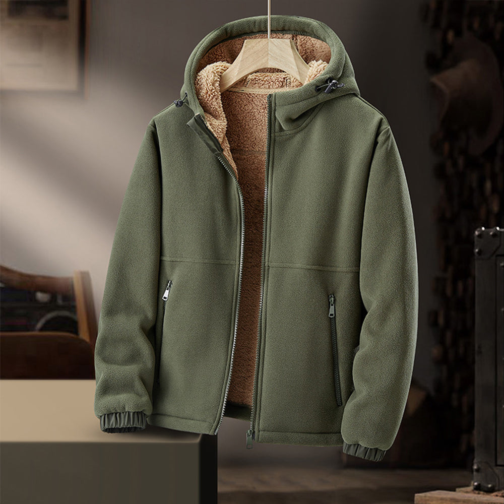 NOAH | Men’s Hooded Thermal Fleece Jacket With Secure Zip Pockets
