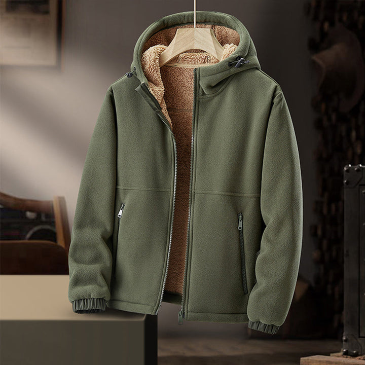 NOAH | Men’s Hooded Thermal Fleece Jacket With Secure Zip Pockets
