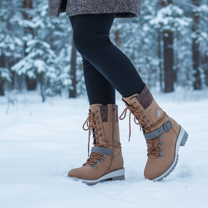 Waterproof fleece-lined winter boots with a grip sole - product photo 11
