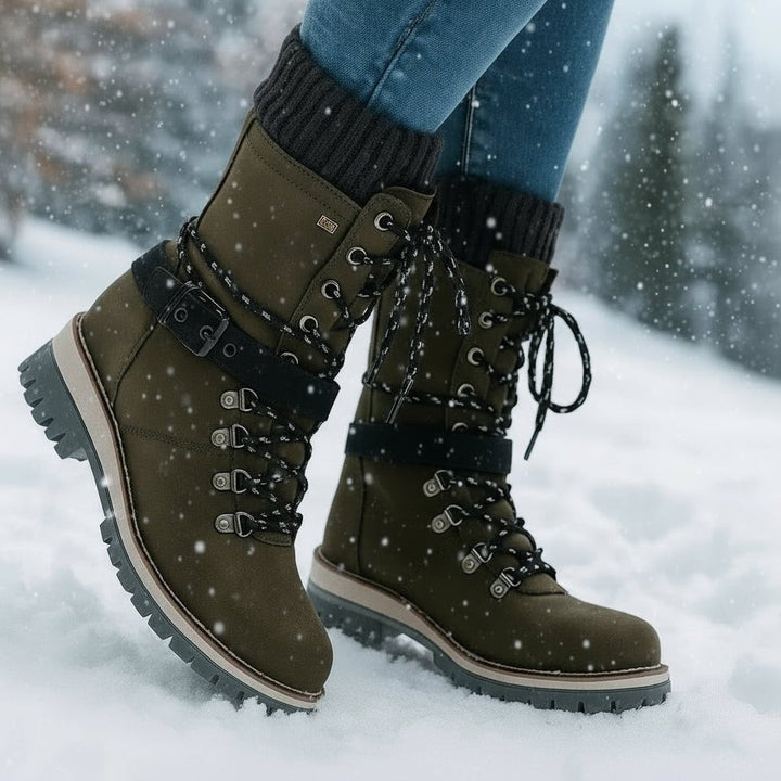 Waterproof fleece-lined winter boots with a grip sole - product photo 5