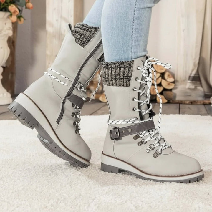 Waterproof fleece-lined winter boots with a grip sole - product photo 6