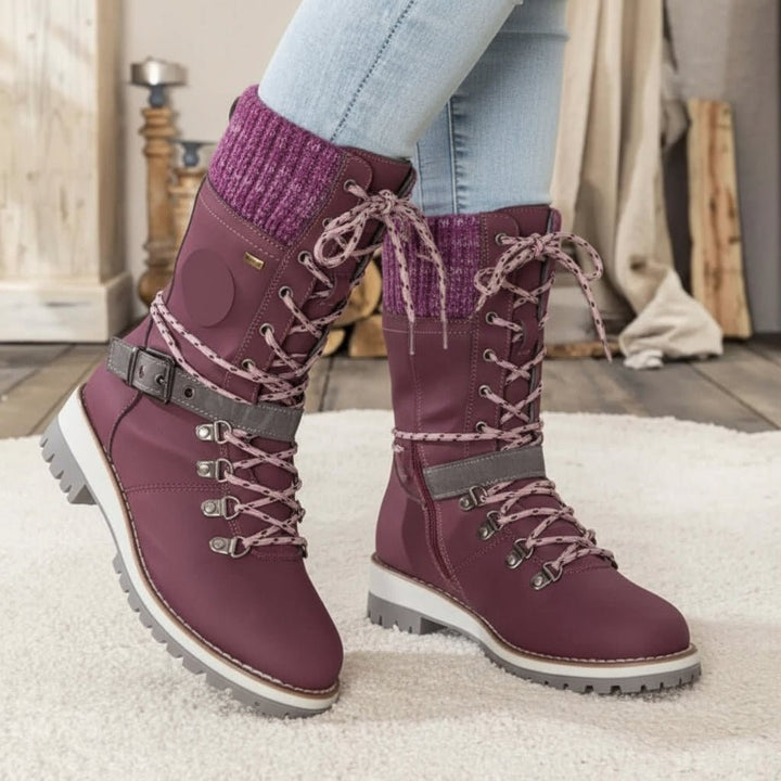 Waterproof fleece-lined winter boots with a grip sole - product photo 9