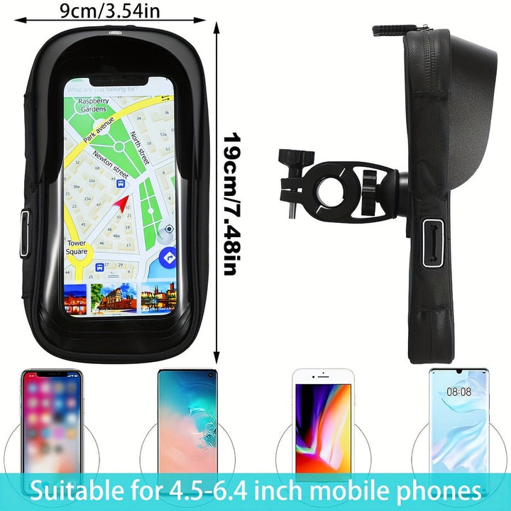 Waterproof handlebar phone holder with a clear front - product photo 4