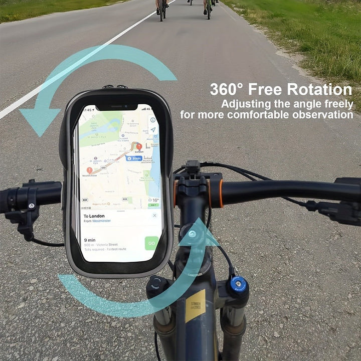 Waterproof handlebar phone holder with a clear front - product photo 6