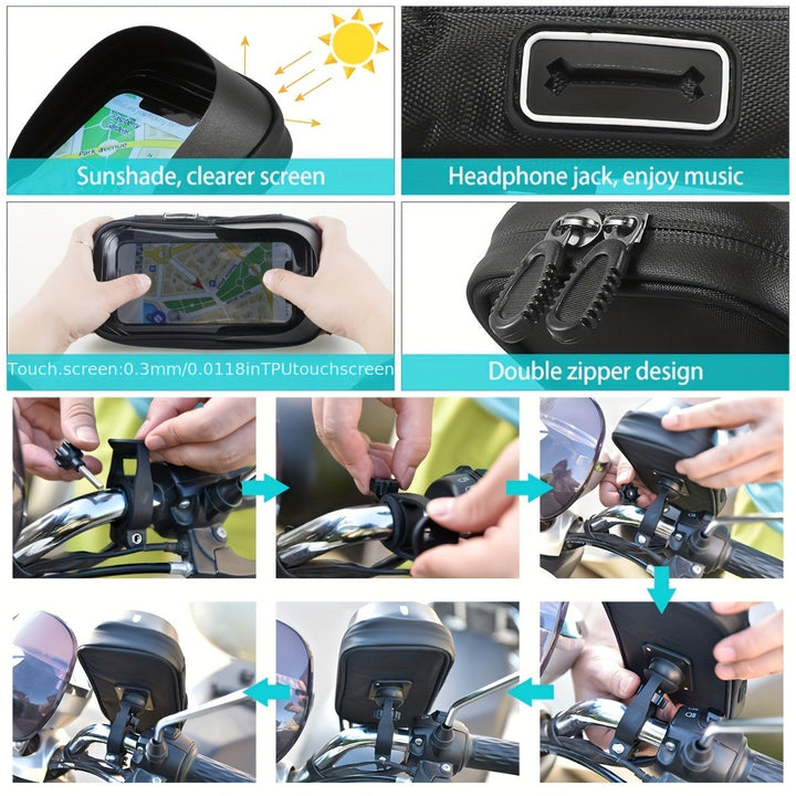 Waterproof handlebar phone holder with a clear front - product photo 7