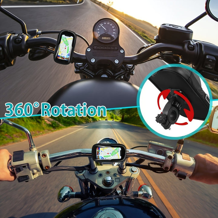 Waterproof handlebar phone holder with a clear front - product photo 8