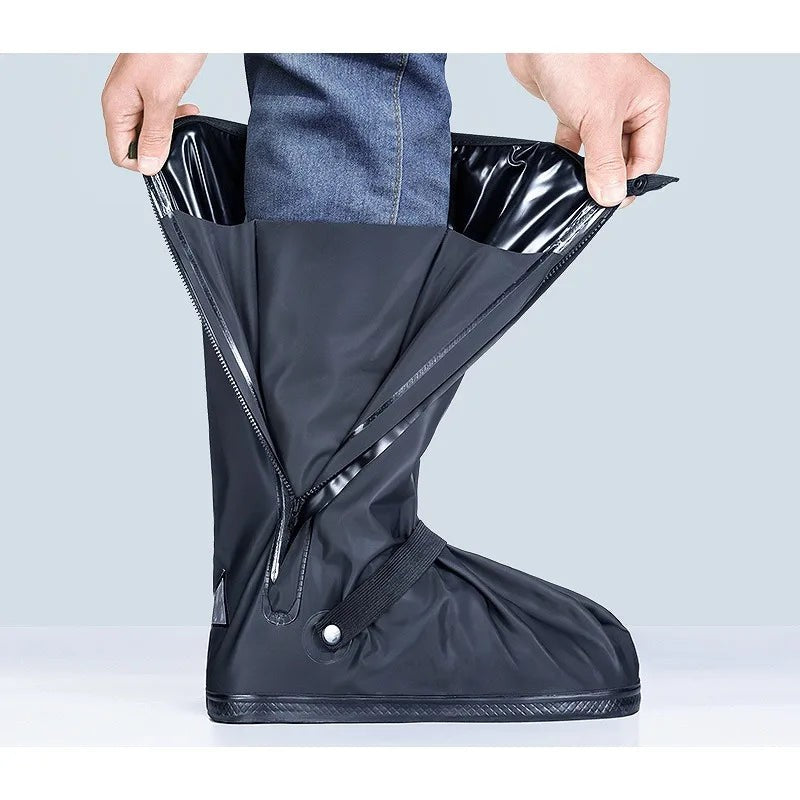 Waterproof shoe covers with a zip closure over shoes - product photo 1
