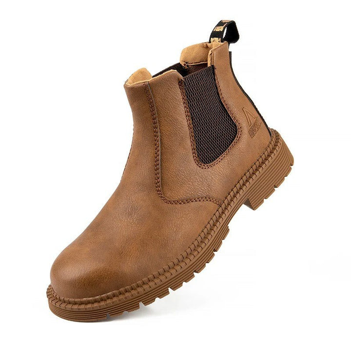 Waterproof steel toe work boots with a non-slip sole - product photo 1