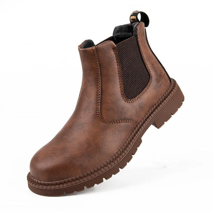 Waterproof steel toe work boots with a non-slip sole - product photo 3
