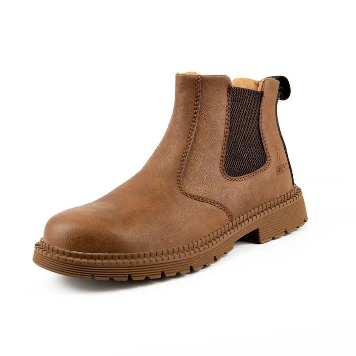 Waterproof steel toe work boots with a non-slip sole - product photo 4