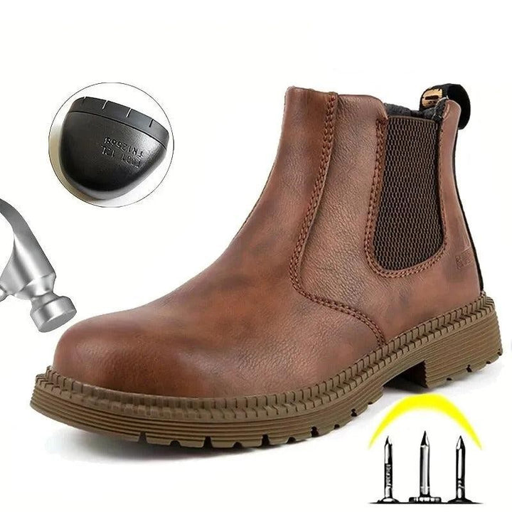 Waterproof steel toe work boots with a non-slip sole - product photo 6