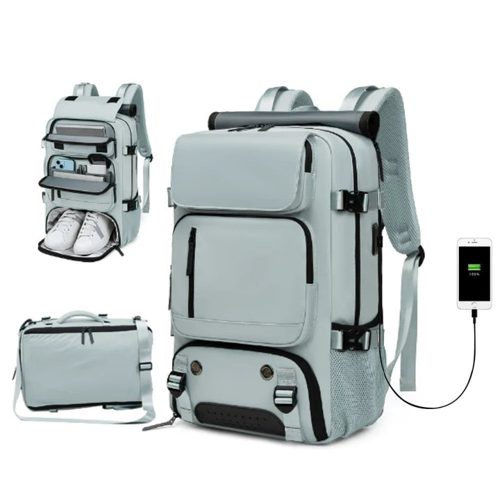 Waterproof travel backpack with a separate shoe compartment - product photo 2