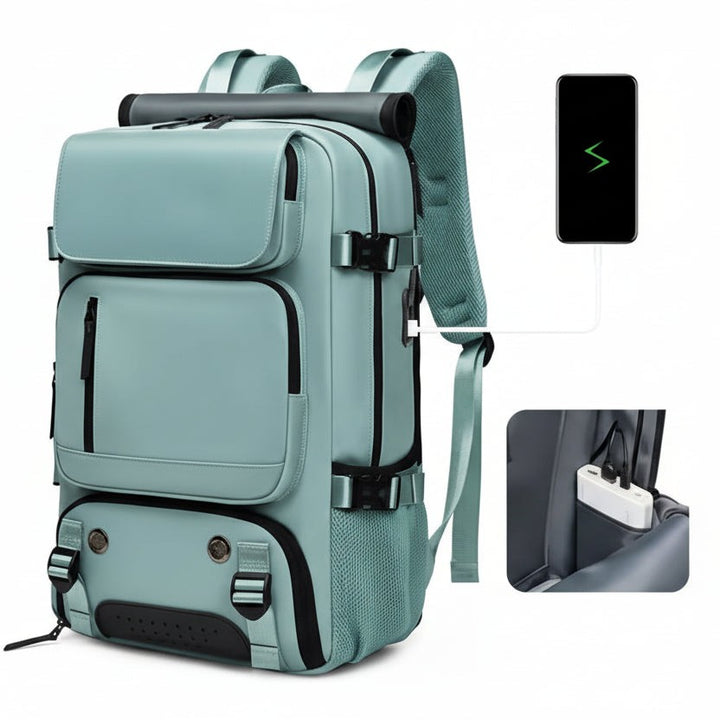 Waterproof travel backpack with a separate shoe compartment - product photo 5