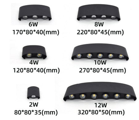 Weatherproof LED outdoor wall light casting an even glow on a wall - product photo 8
