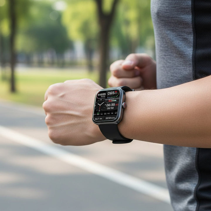 Wellness smartwatch with a color touchscreen showing health tracking data - product photo 2