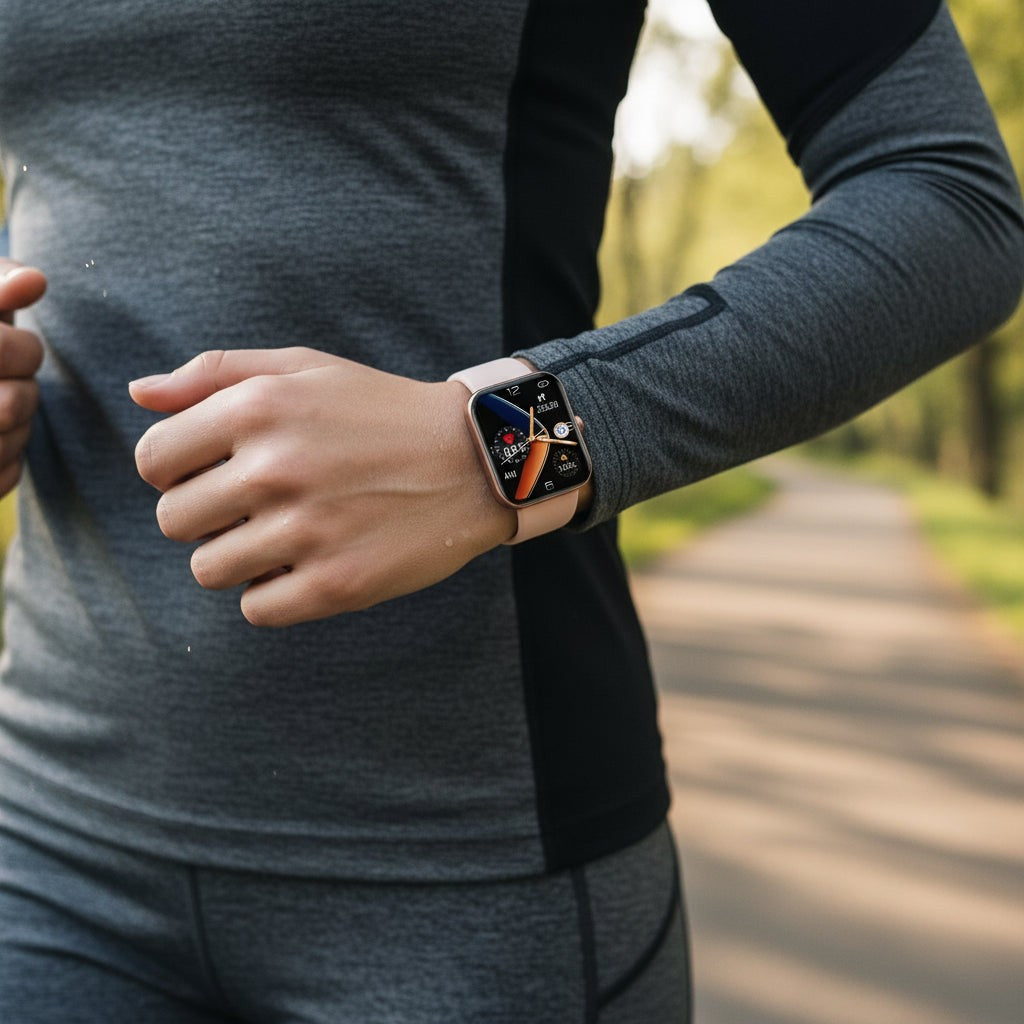 Wellness smartwatch with a color touchscreen showing health tracking data - product photo 3