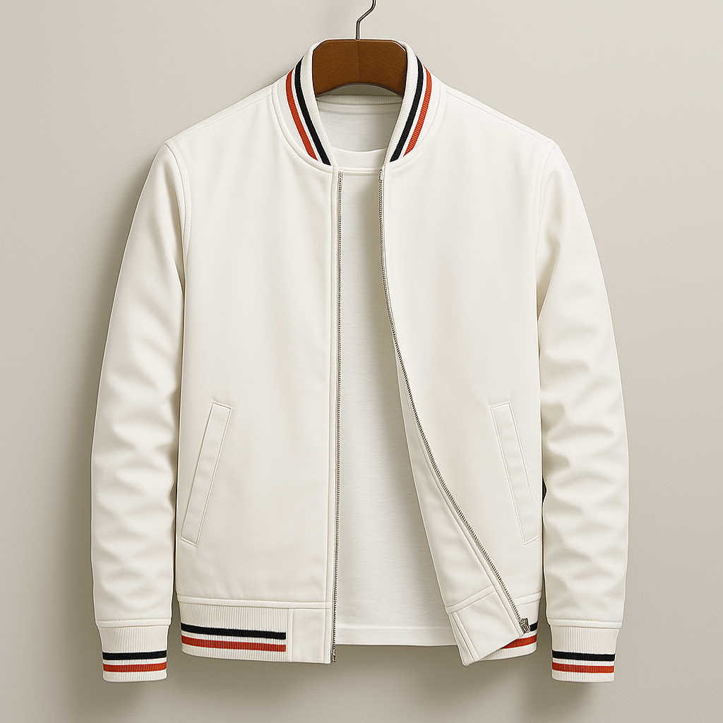 OLIVER | Men’s Classic Zip-Front Bomber Jacket With Ribbed Trim And Utility Pockets