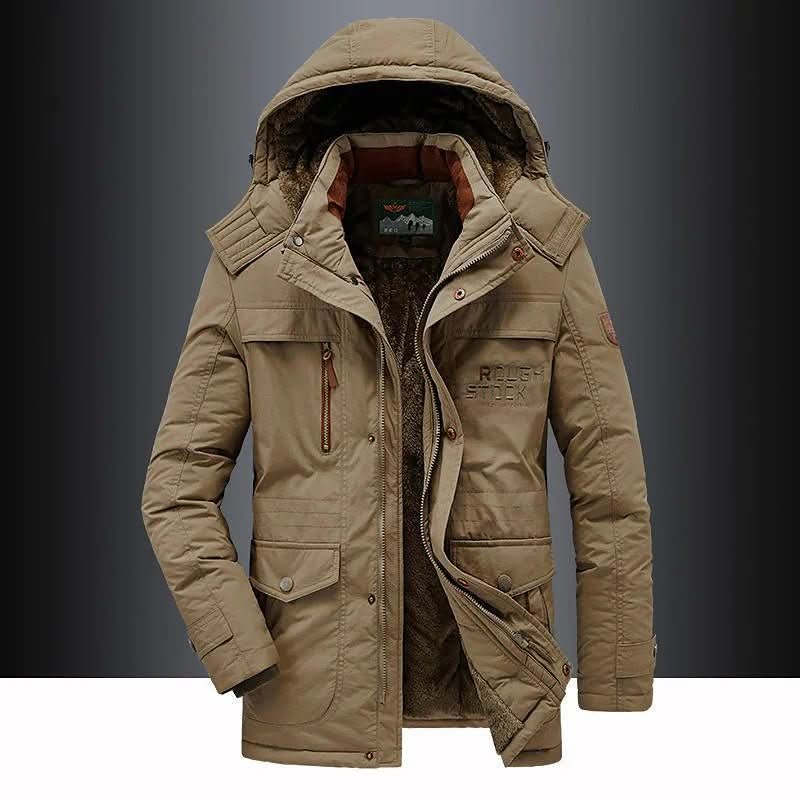 Windproof padded winter parka with a fleece lining and fur-trim hood - product photo 4