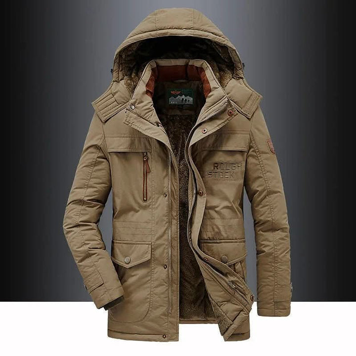 Windproof padded winter parka with a fleece lining and fur-trim hood - product photo 4