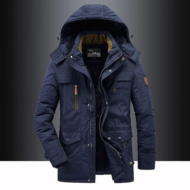 Windproof padded winter parka with a fleece lining and fur-trim hood - product photo 5
