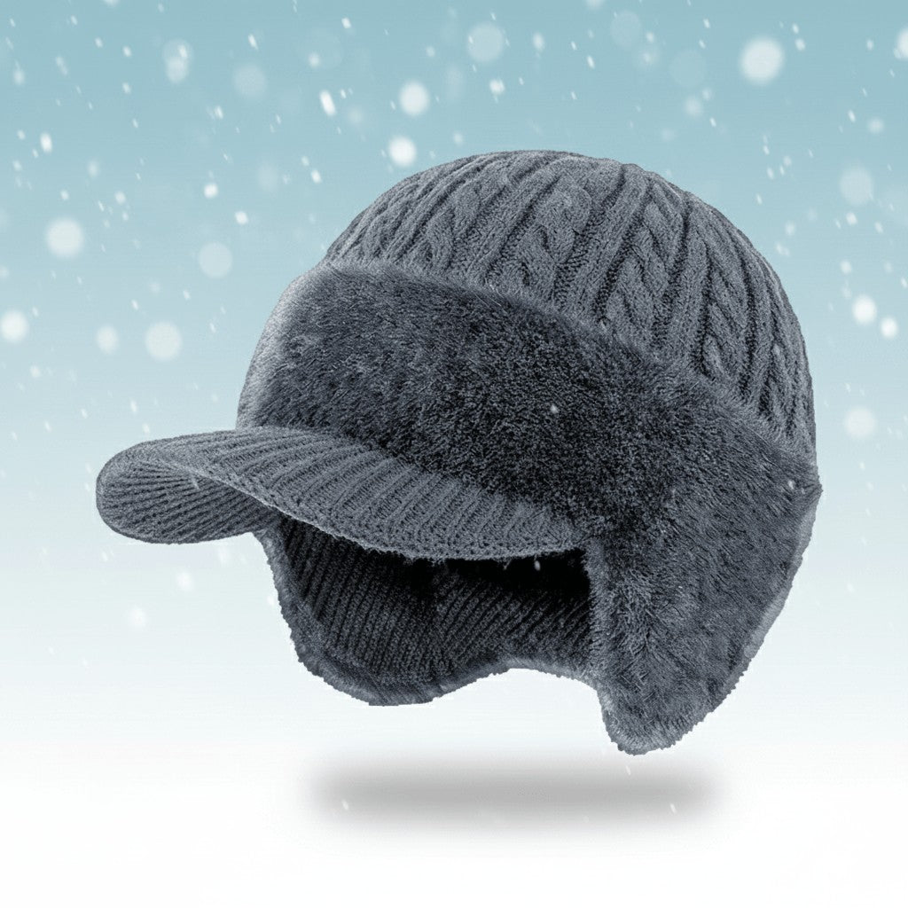 Windproof winter hat with fleece lining and ear coverage - product photo 2