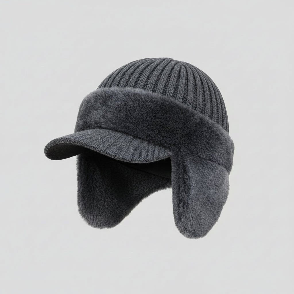Windproof winter hat with fleece lining and ear coverage - product photo 3