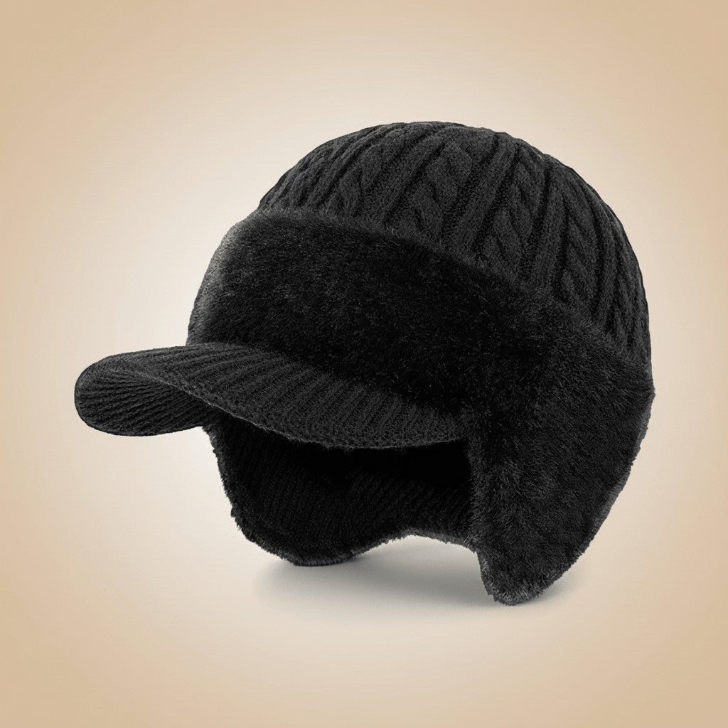 Windproof winter hat with fleece lining and ear coverage - product photo 4