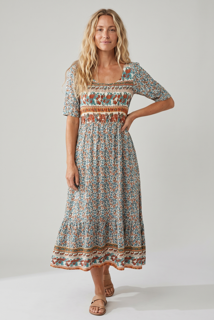 Marigold | Effortless Boho Tiered Midi Dress For Women