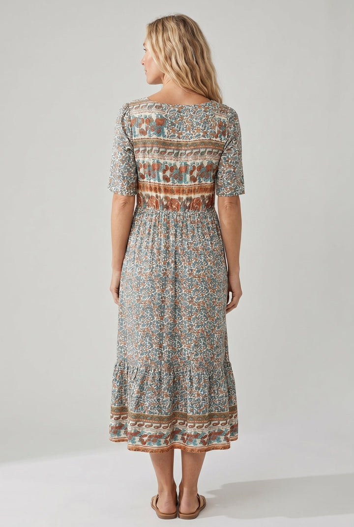 Marigold | Effortless Boho Tiered Midi Dress For Women