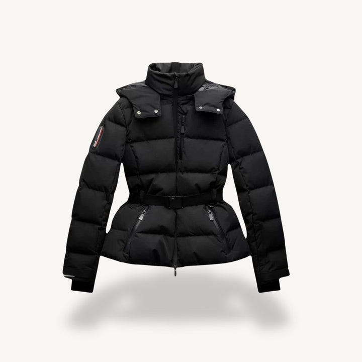 Women's belted puffer jacket - product photo 1