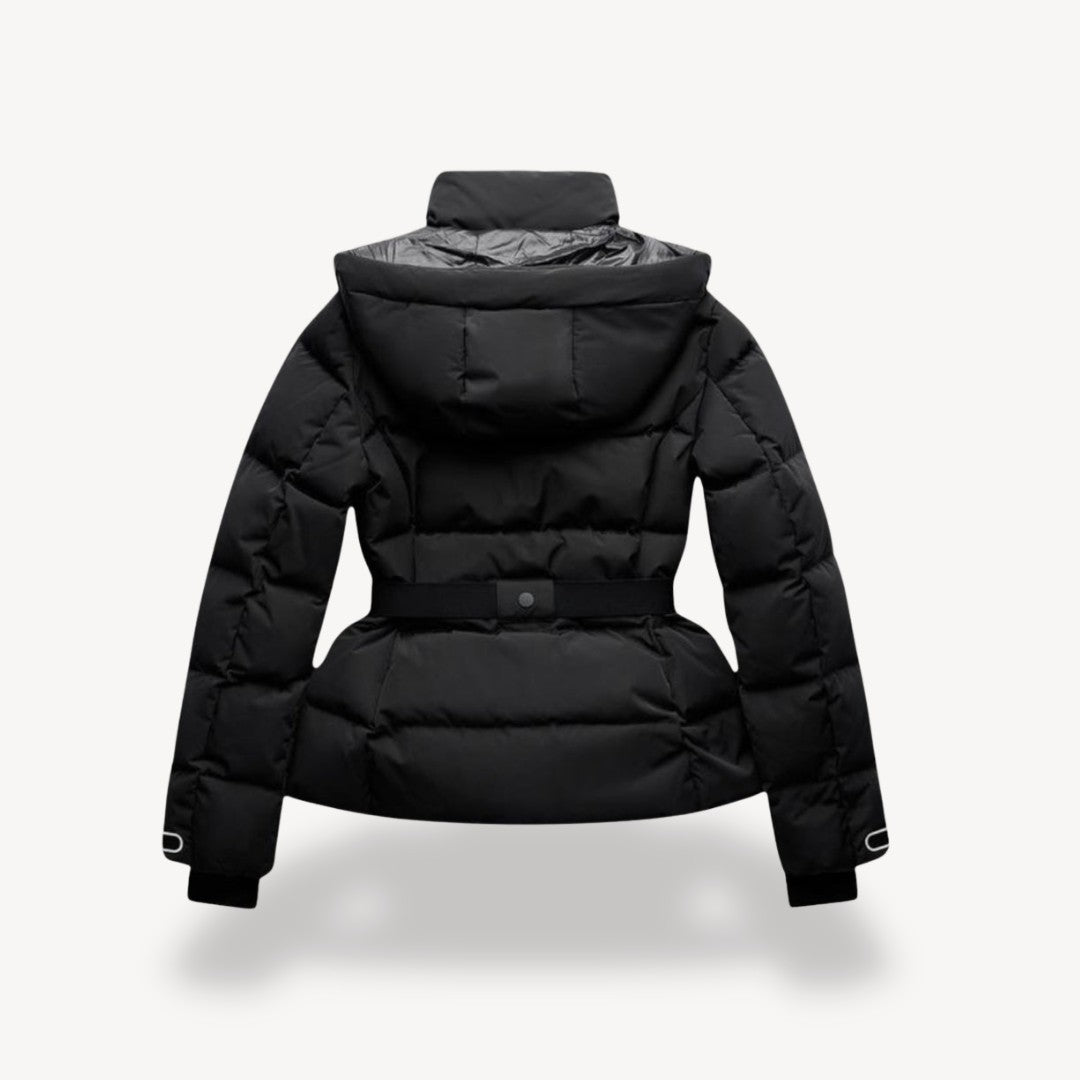 Women's belted puffer jacket - product photo 2