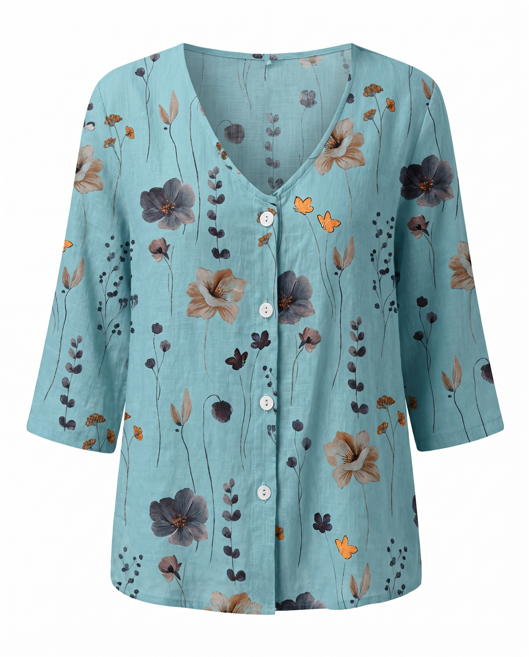 Camille | Refined Floral V-Neck Blouse For Women
