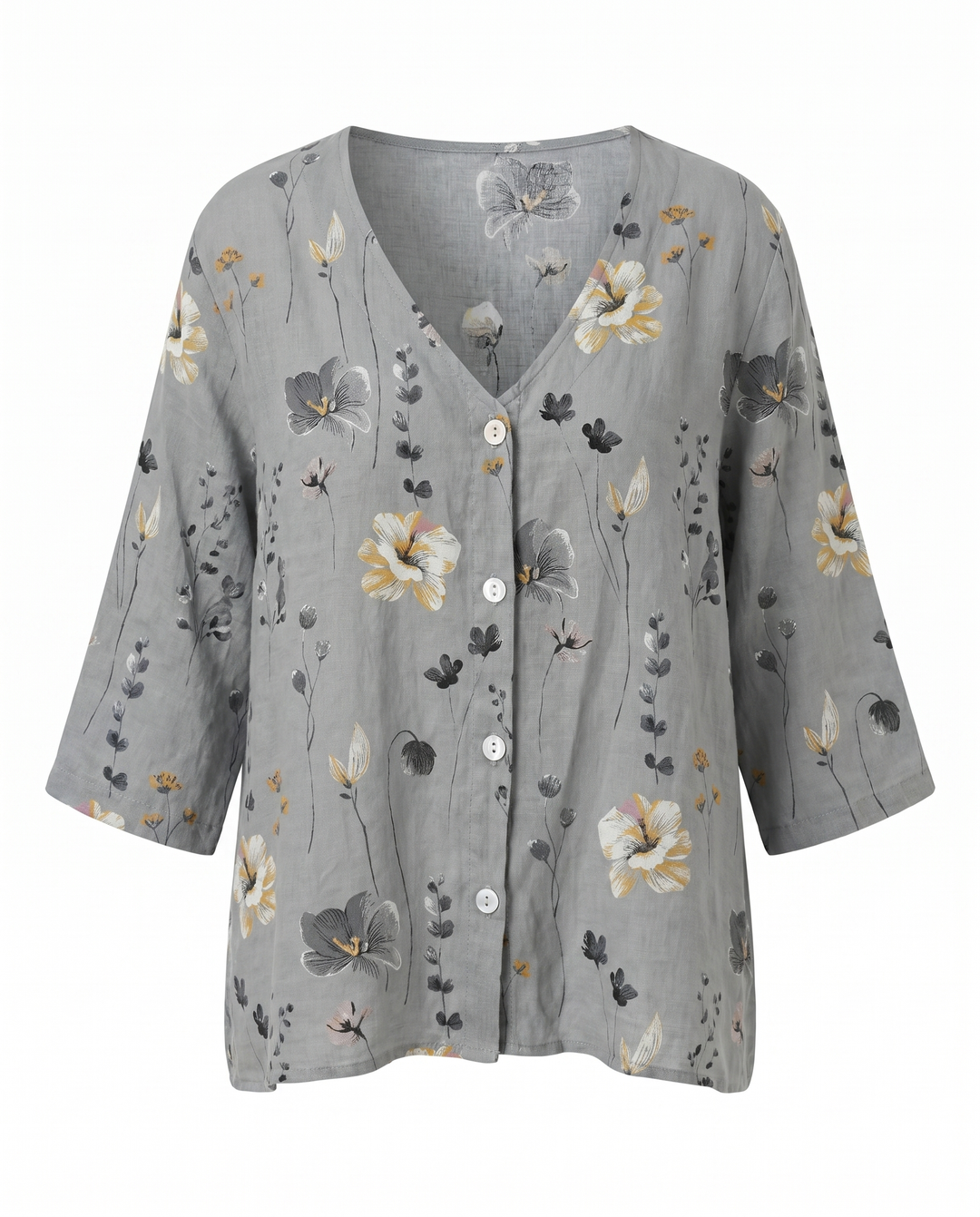 Camille | Refined Floral V-Neck Blouse For Women