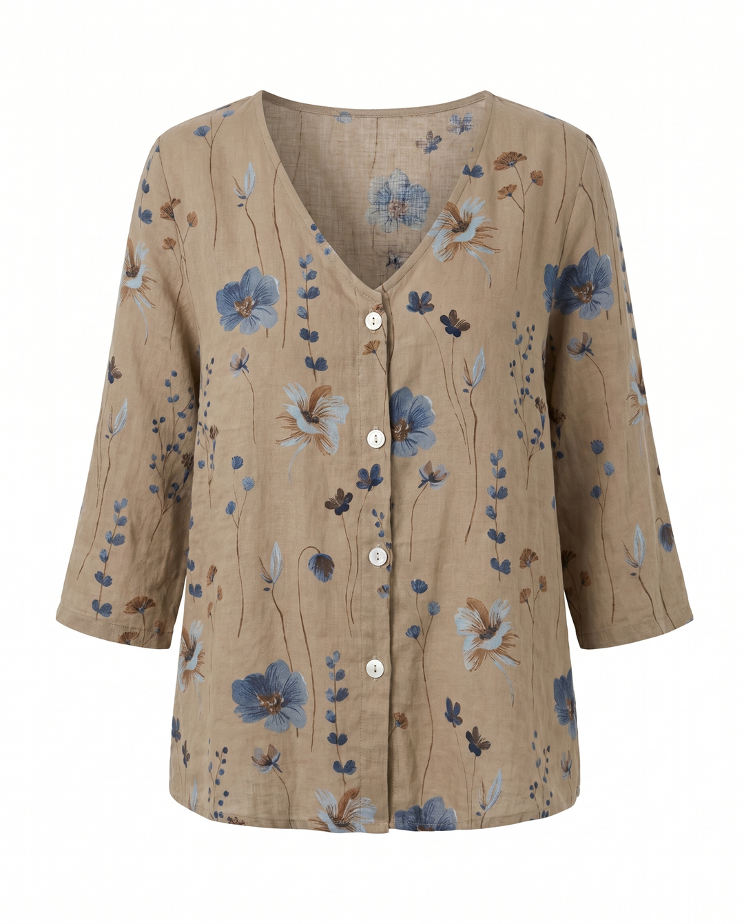 Camille | Refined Floral V-Neck Blouse For Women