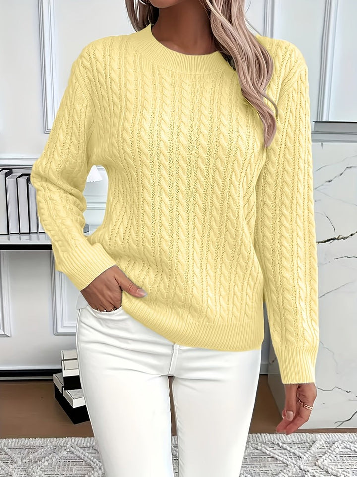Women's cable knit sweater - product photo 2