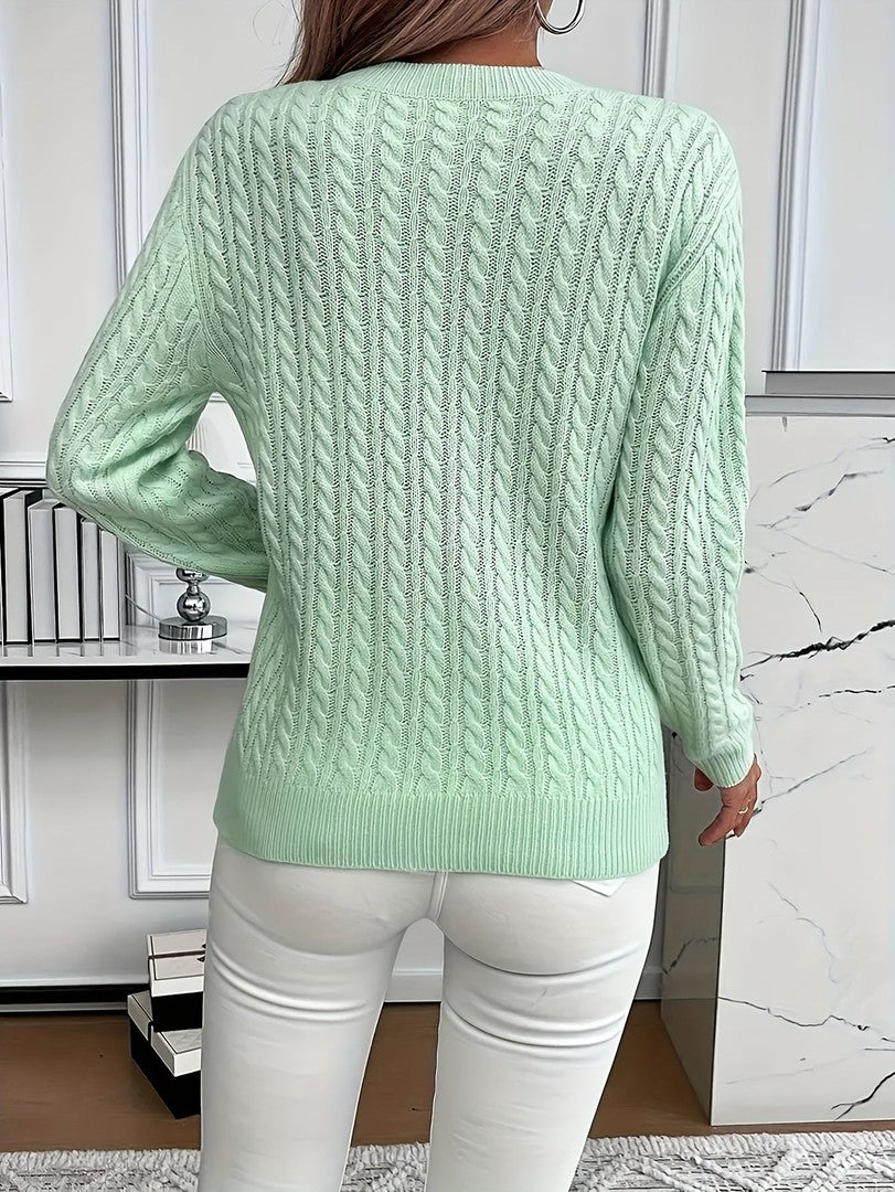 Women's cable knit sweater - product photo 5