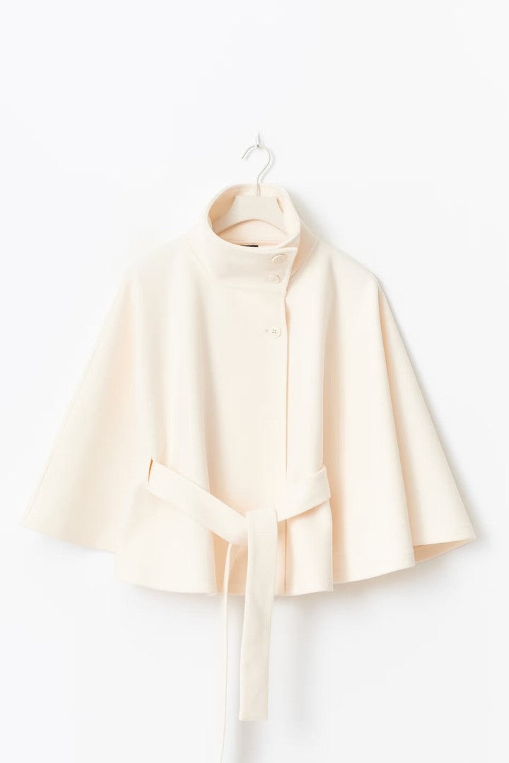 Women's cape coat with a high collar - product photo 2