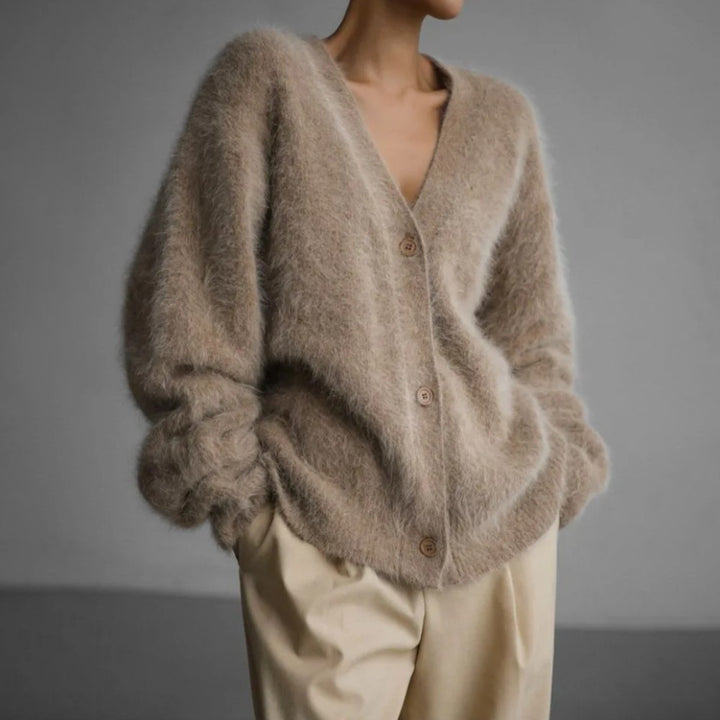 Women's cashmere-blend sweater in a neutral shade - product photo 6