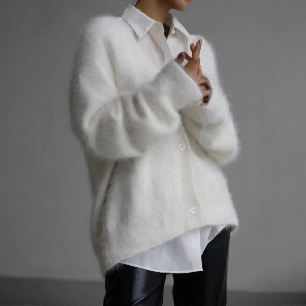 Women's cashmere-blend sweater in a neutral shade - product photo 8