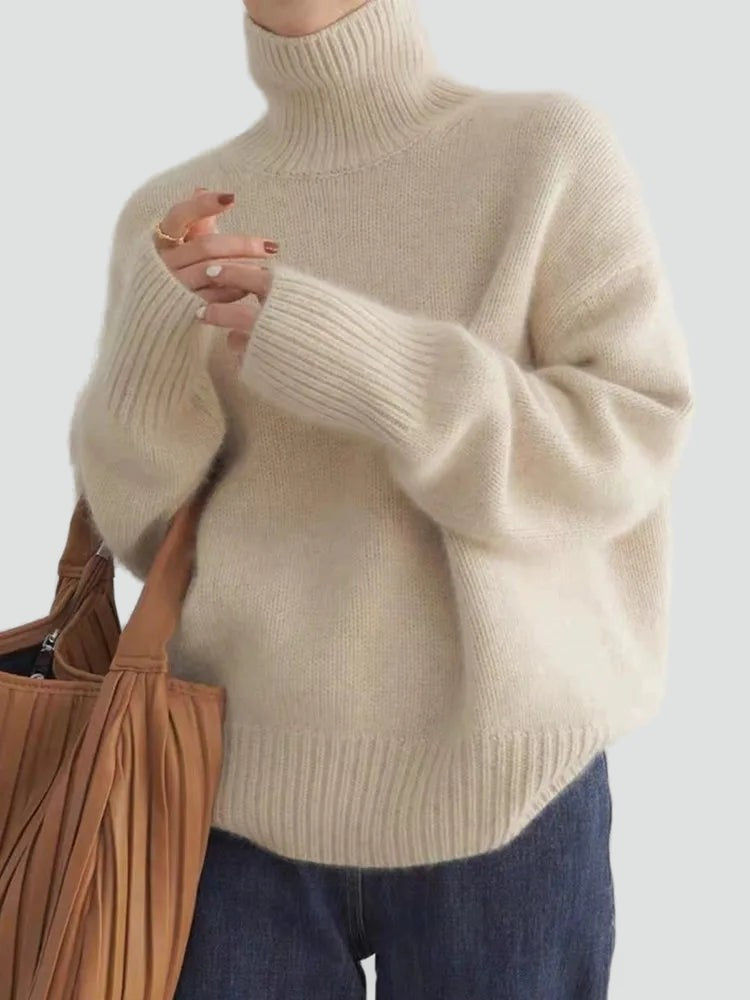 Women's cashmere-blend turtleneck - product photo 1