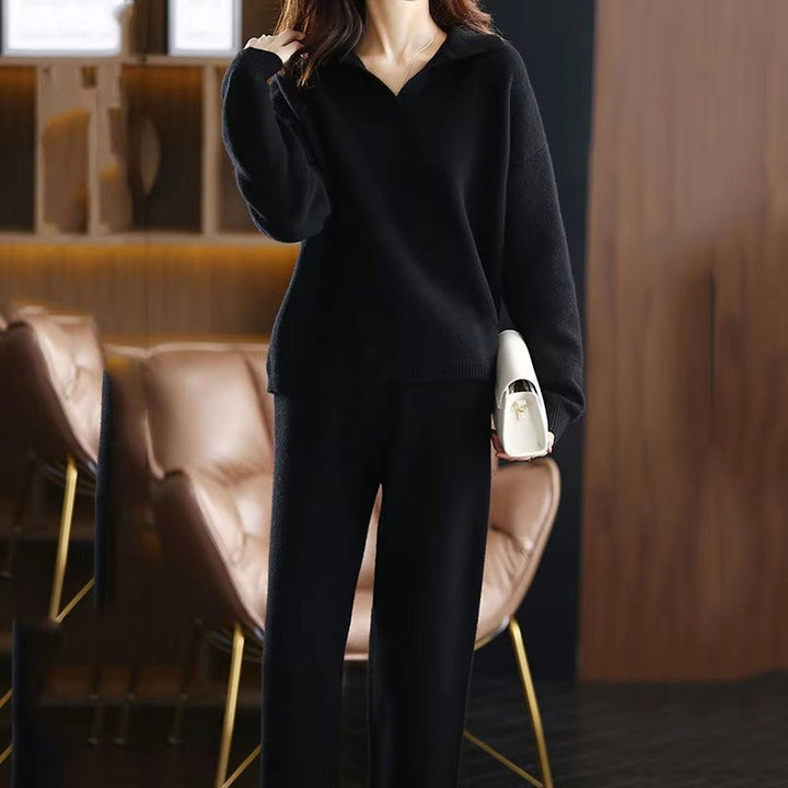 Women's cashmere-blend two-piece knitted set - product photo 11